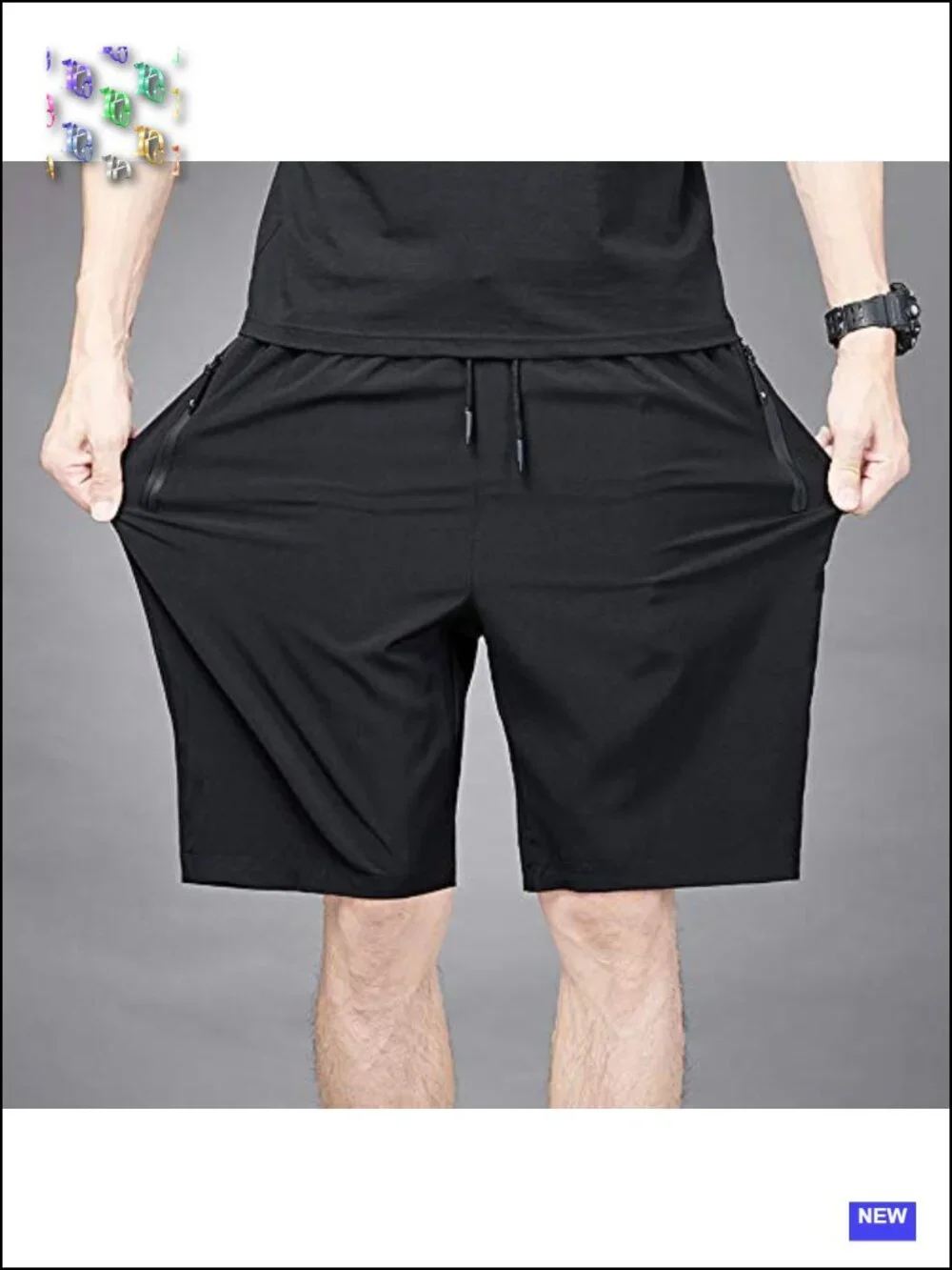Quick Dry Athletic Running Shorts with Zipper Pockets for Men